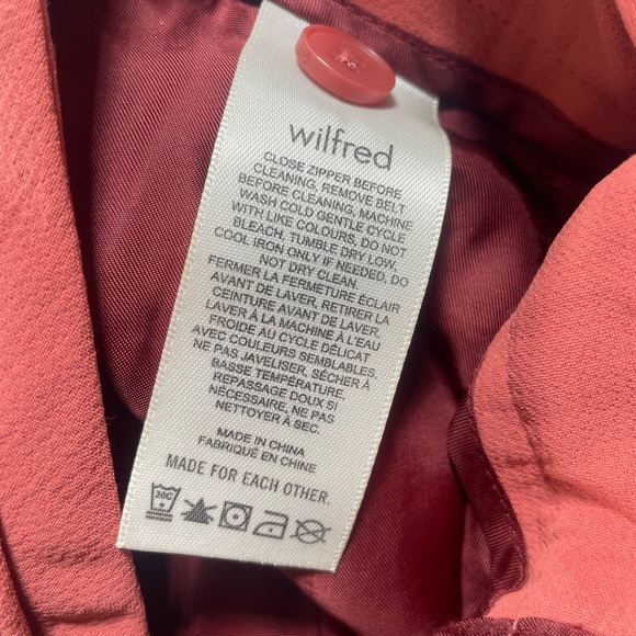 Wilfred Clay Red Straight Leg Pants with Waist Tie - Picture 8 of 9